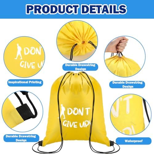 Kacctyen 60 Pcs Drawstring Backpacks with Motivational Quotes
