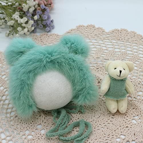 Vemonllas Newborn Photography Props Teddy Bear Hat Wrap Blanket Baby Outfit