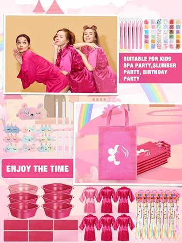 Suhine 6 Set Spa Party Supplies for Girls Kids