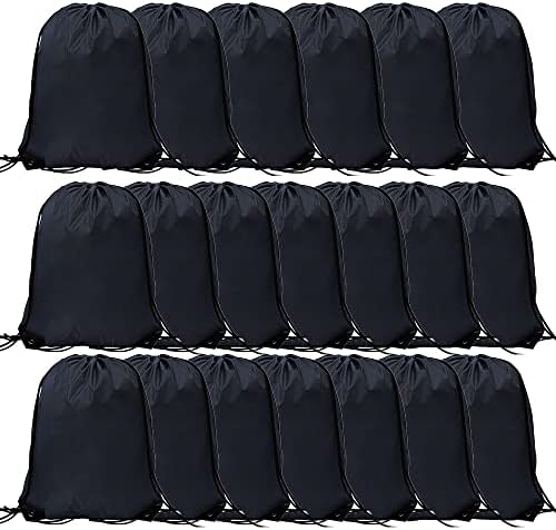 CODOBON 20 Pcs Drawstring Bags Black Gym Travel