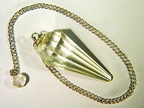 Butw Natural 12 Facet Brazilian Quartz Gemstone Pendulum with Velvet Bag