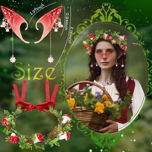 Crowye Halloween Mushroom Elf Accessory Set