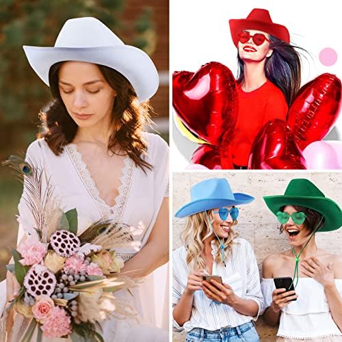 36 Pieces Adult Cowboy Hat with Bandanna and Heart Sunglasses Unisex Western Costume