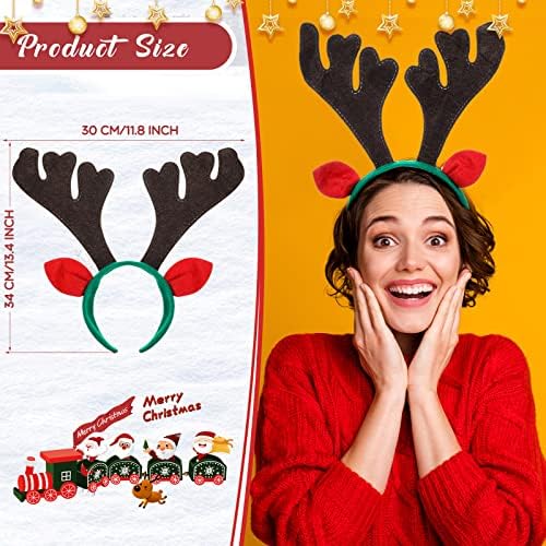 Zubebe 48 Pcs Christmas Reindeer Headbands with Antlers