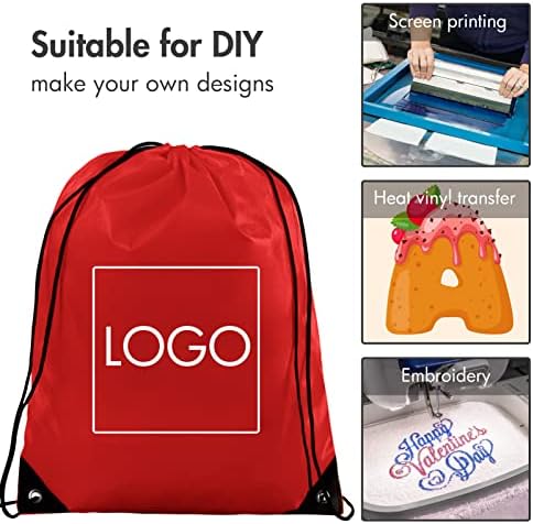 IKAYAS 6Pcs Drawstring Bags Bulk Colorful Backpacks for Gym Yoga Travel Sports