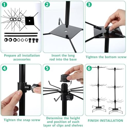 2 Pcs Rotating Jewelry Display Rack with Hooks for Earrings and Necklaces