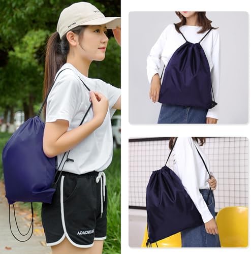 INVODA Drawstring Backpack 24PCS Navy Blue