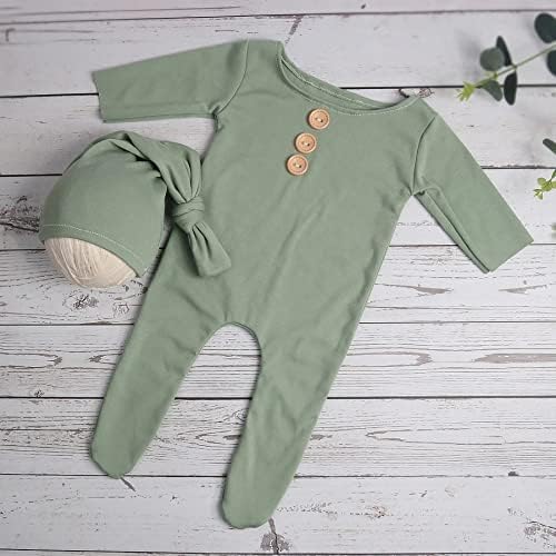 Zeroest Newborn Photography Outfit Set Boy Girl Green 1