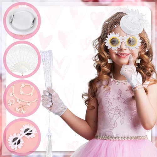 Jenaai 8 Pcs Girls Tea Party Costume Accessories Set