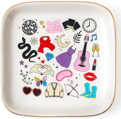 Music Themed Ceramic Jewelry Tray Ring Dish