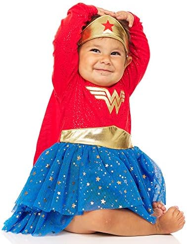 DC Comics Baby Wonder Woman Dress with Tiara and Cape Red Blue 18 Months