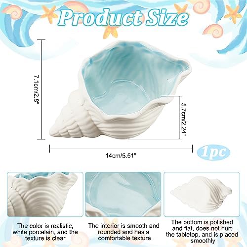 Nbeads Conch Shape Ceramic Jewelry Tray