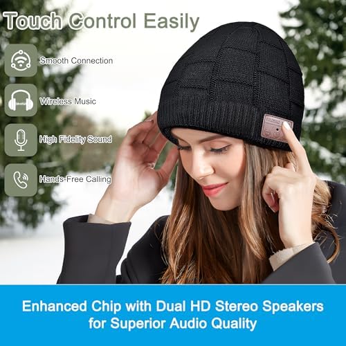 Greatfine Bluetooth Beanie Tech Gift for Men Women Teens