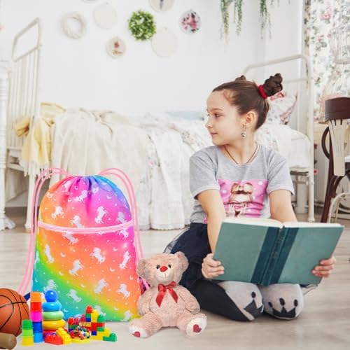 Nidoul Unicorn Drawstring Backpack for Kids