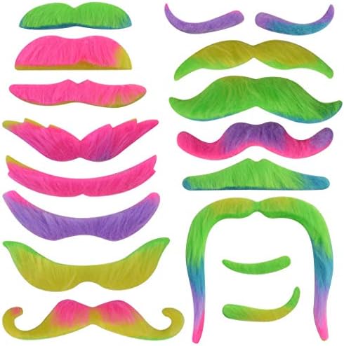 96pcs Self Adhesive Fake Mustaches and Beards for Halloween and Party