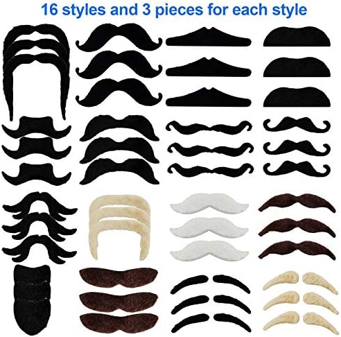 Jutoe 48pcs Fake Mustaches Halloween Party Supplies