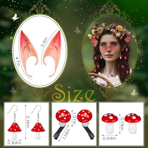 Misdary 18 Pcs Mushroom Hair Accessories Set