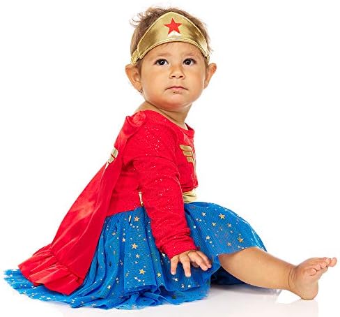 DC Comics Baby Wonder Woman Dress with Tiara and Cape Red Blue 18 Months