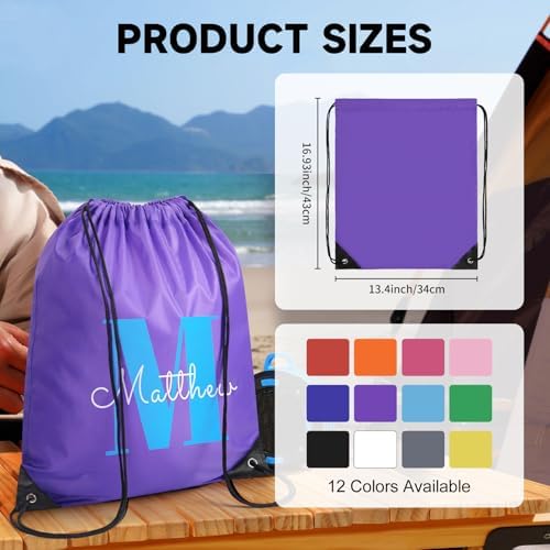 Custom Drawstring Bags with Logo 100 Pack Gym Travel Backpacks