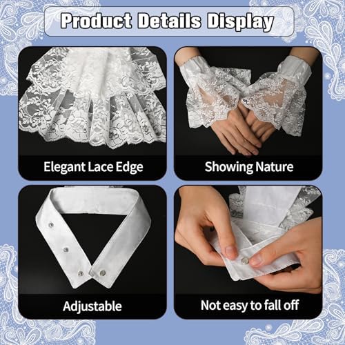 Victorian Lace Jabot and Cuffs Set for Costume Parties