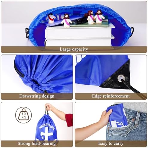 30 Pack Jesus Loves You Drawstring Backpacks