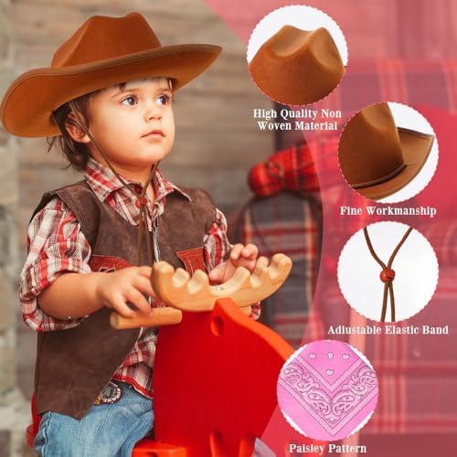 Unittype Kids Western Cowboy Hat Set 12 Pcs