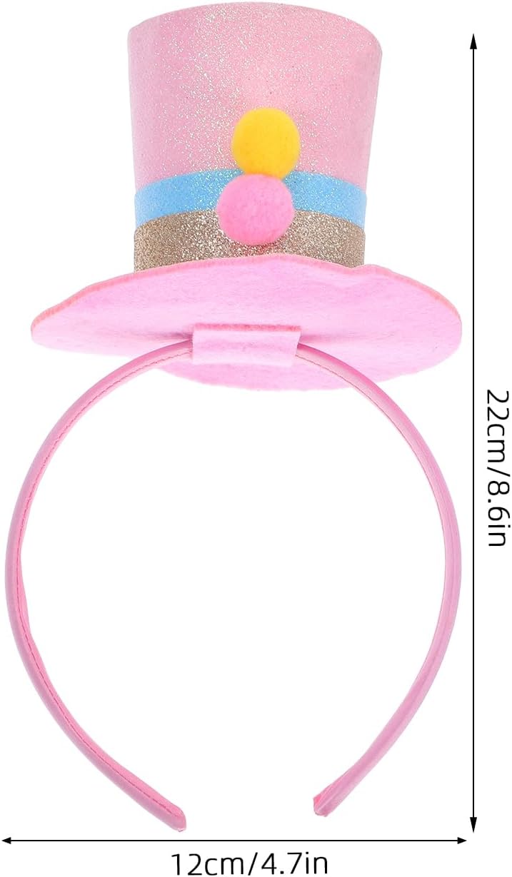 LUOZZY Mini Pink Sequin Headband Birthday Party Hat Costume Accessory for Women Girls