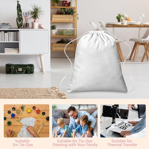 50 Pcs Tie Dye Cotton Drawstring Bags DIY Kit