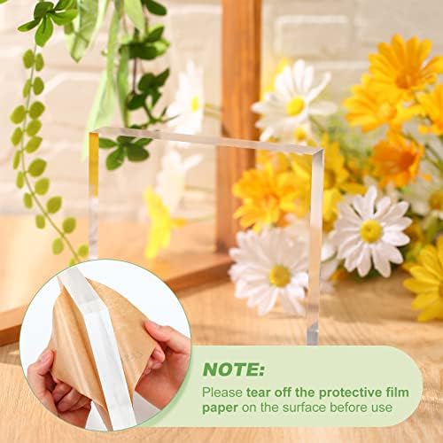Qunclay 4Pcs Acrylic Square Display Blocks for Jewelry Showcase Holder Base Collections