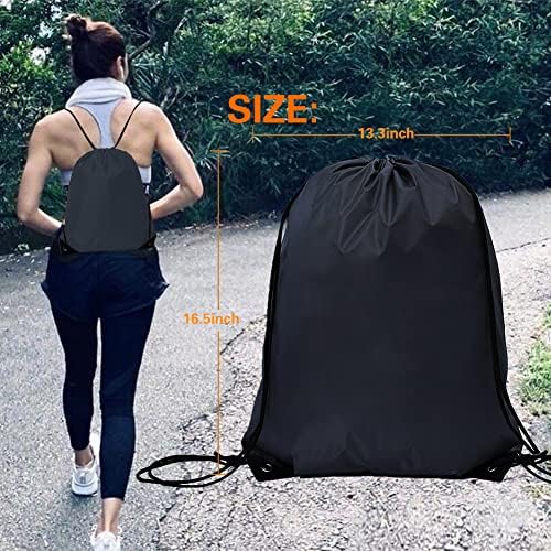 CODOBON 20 Pcs Drawstring Bags Black Gym Travel