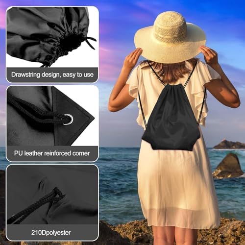 KUUQA 40pc Black Drawstring Backpacks - Gym School Travel