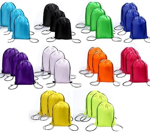 30 Pack Foldable Drawstring Bags for Gym Travel Party