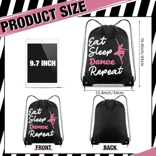 Windyun 16 Pcs Ball Drawstring Bags Lightweight Tote for Dance