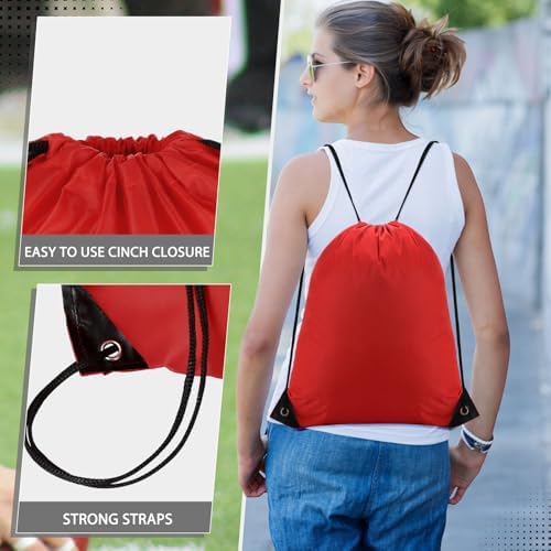 Shappy 60 Pcs Drawstring Gym Bags for Men Women 10 Colors