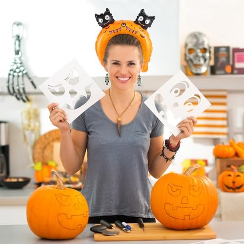 60 Halloween Inflatable Headbands with Cartoon Designs