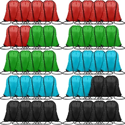Shappy 100 Piece Drawstring Backpacks Waterproof Cinch Bags Multicolor Large Capacity