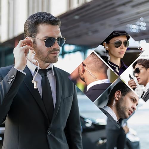 ERDOGLY Spy Earpiece Headphones and Black Sunglasses Set