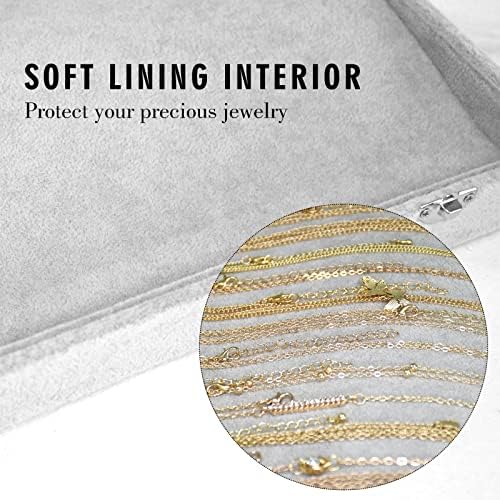 Siveit 20 Hook Grey Necklace Display Box