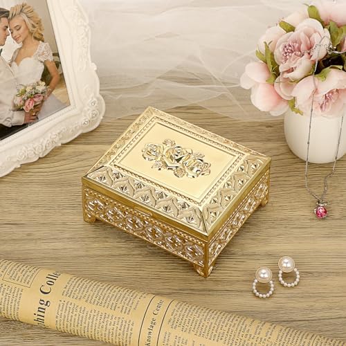 Elldoos Vintage Music Box Jewelry Storage