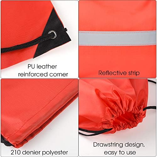 KUUQA 15 Pack Reflective Drawstring Bags for Yoga Gym Travel