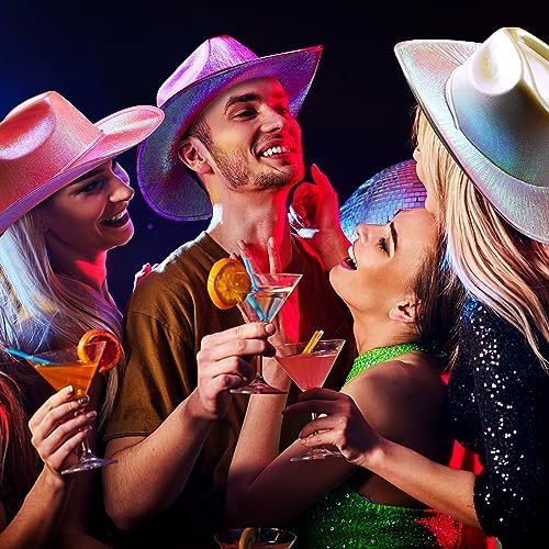 Coume 12 Pcs Neon Cowgirl Hats for Women Girls Halloween Party