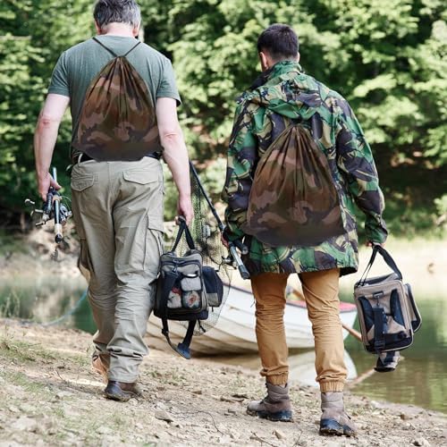 2PCS Camo Drawstring Backpack Waterproof Camouflage Carry Bag
