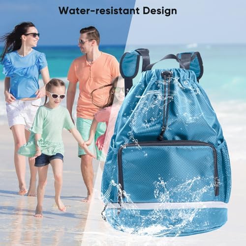 VIGEGARI Swim Essentials Drawstring Gym Bag for Kids and Adults