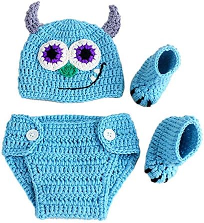 Newborn Baby Boy Crochet Hat Pants Knitted Outfit Set