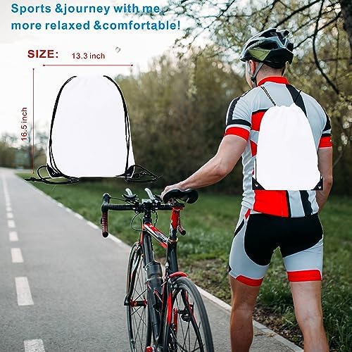 Bulk Drawstring Backpacks 30Packs White Gym Travel Carry Bag