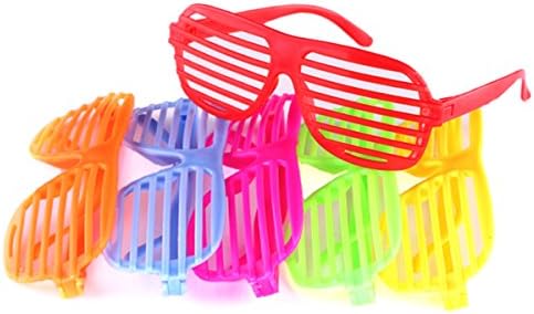 12 Pack Neon Color Shutter Style Glasses 80s Party