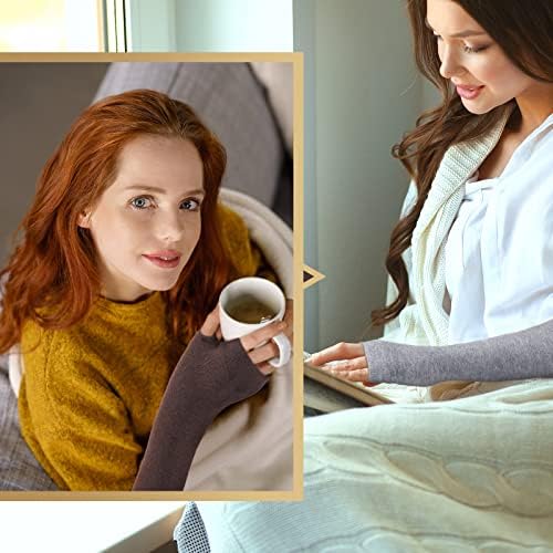 Bememo 3 Pair Fingerless Gloves for Women Winter Arm Warmers