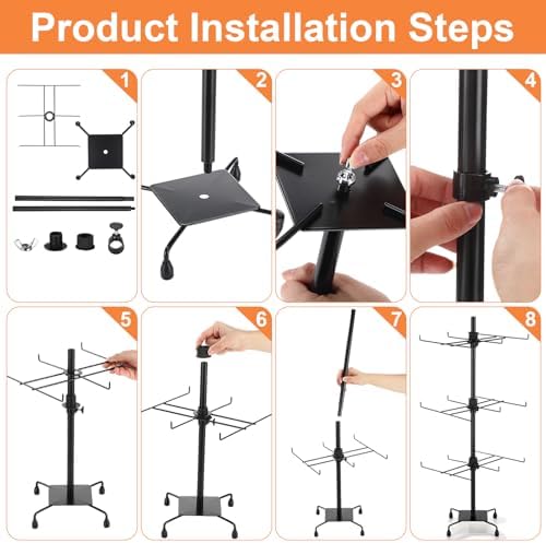 2 Pcs Adjustable Metal Jewelry Display Stand with Hooks 1