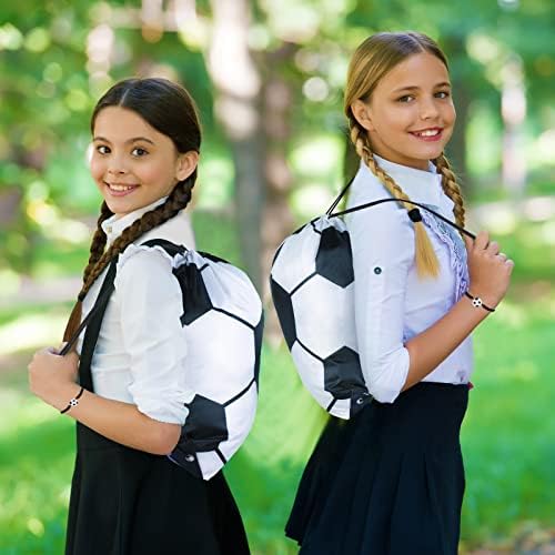Reginary 18 Pcs Soccer Drawstring Bag and 18 Pcs Soccer Bracelet Set