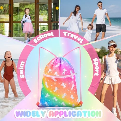 Nidoul Unicorn Drawstring Backpack for Kids